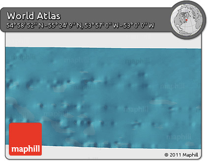 Satellite 3D Map of the Area around 55° 11' 31" N, 53° 28' 30" W