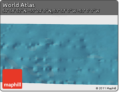 Satellite 3D Map of the Area around 55° 11' 31" N, 53° 28' 30" W