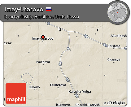 Shaded Relief Map of Imay-Utarovo
