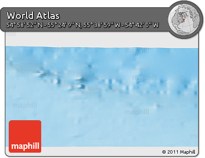 Shaded Relief 3D Map of the Area around 55° 11' 31" N, 55° 10' 29" W