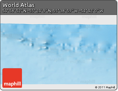 Shaded Relief 3D Map of the Area around 55° 11' 31" N, 55° 10' 29" W