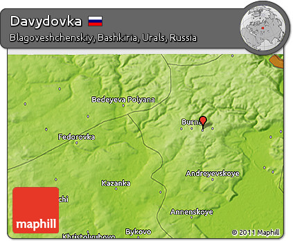Physical 3D Map of Davydovka