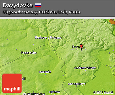 Physical 3D Map of Davydovka