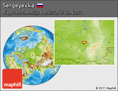 Physical Location Map of Sergeyevka