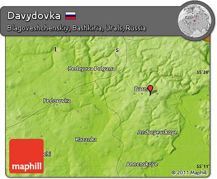 Physical Map of Davydovka