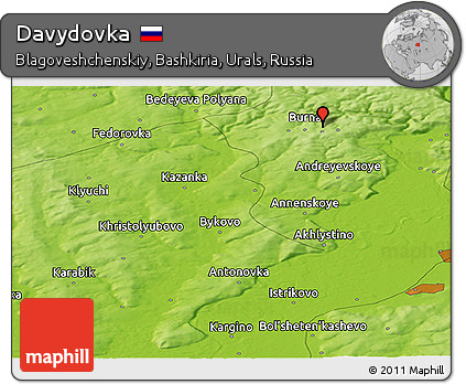 Physical Panoramic Map of Davydovka