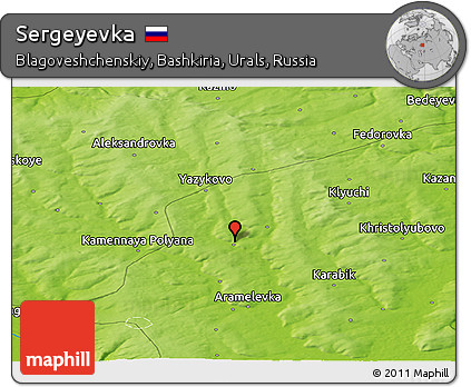 Physical Panoramic Map of Sergeyevka