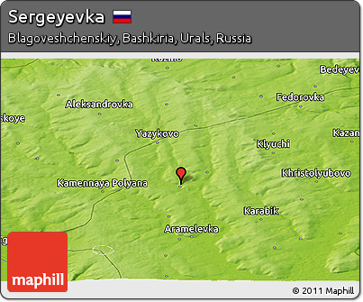 Physical Panoramic Map of Sergeyevka