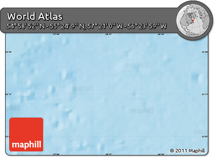 Physical Map of the Area around 55° 11' 31" N, 56° 52' 30" W
