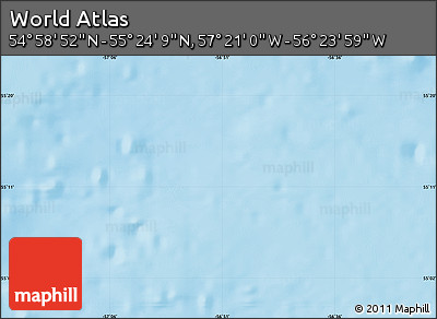 Physical Map of the Area around 55° 11' 31" N, 56° 52' 30" W