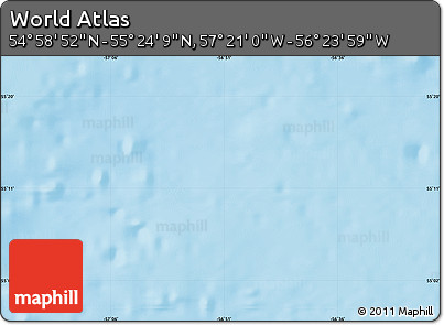Physical Map of the Area around 55° 11' 31" N, 56° 52' 30" W