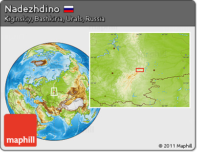 Physical Location Map of Nadezhdino