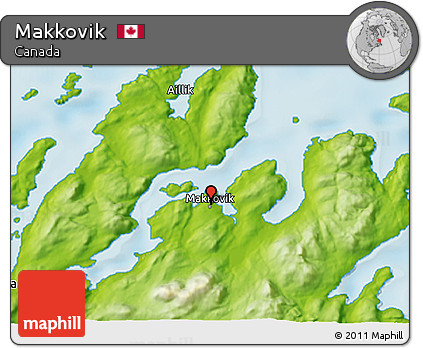 Physical 3D Map of Makkovik