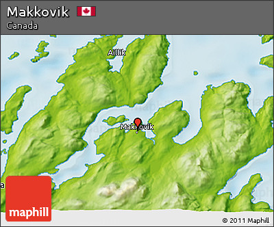 Physical 3D Map of Makkovik