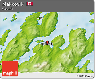 Physical 3D Map of Makkovik