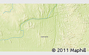 Physical 3D Map of the area around 55° 11' 31" N, 65° 22' 30" W