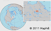 Gray Location Map of the area around 55° 11' 31" N, 65° 22' 30" W