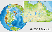 Physical Location Map of the area around 55° 11' 31" N, 65° 22' 30" W
