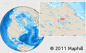 Shaded Relief Location Map of the area around 55° 11' 31" N, 65° 22' 30" W