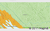 Political 3D Map of the area around 55° 11' 31" N, 66° 13' 29" W