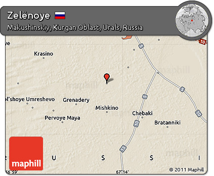 Shaded Relief Map of Zelënoye