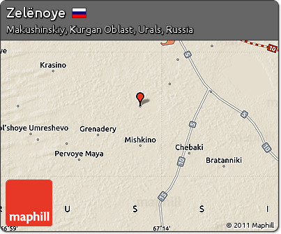 Shaded Relief Map of Zelënoye