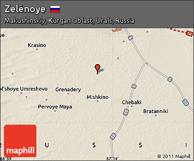 Shaded Relief Map of Zelënoye