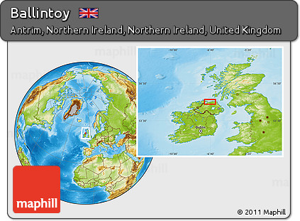 Physical Location Map of Ballintoy