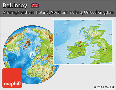 Physical Location Map of Ballintoy