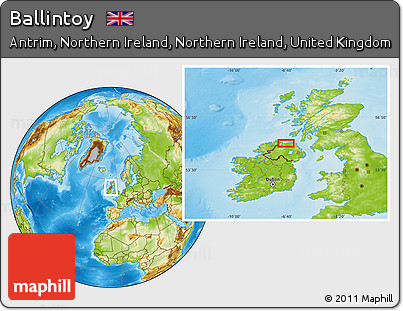 Physical Location Map of Ballintoy
