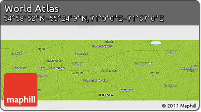 Physical Panoramic Map of the Area around 55° 11' 31" N, 71° 28' 29" E