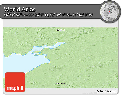 Political 3D Map of the Area around 55° 11' 31" N, 72° 10' 30" W
