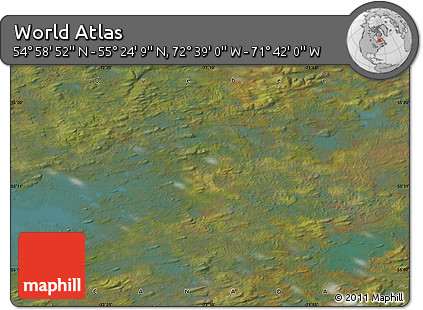 Satellite Map of the Area around 55° 11' 31" N, 72° 10' 30" W