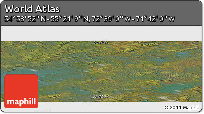 Satellite Panoramic Map of the Area around 55° 11' 31" N, 72° 10' 30" W