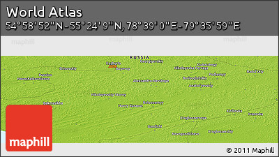 Physical Panoramic Map of the Area around 55° 11' 31" N, 79° 7' 30" E