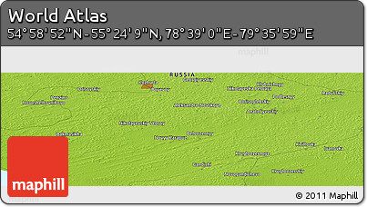 Physical Panoramic Map of the Area around 55° 11' 31" N, 79° 7' 30" E