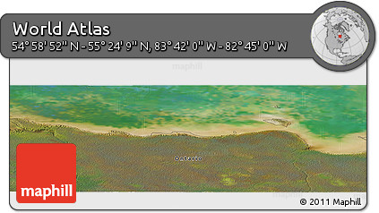 Satellite Panoramic Map of the Area around 55° 11' 31" N, 83° 13' 29" W