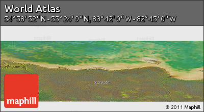 Satellite Panoramic Map of the Area around 55° 11' 31" N, 83° 13' 29" W