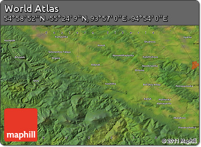 Satellite Map of the Area around 55° 11' 31" N, 94° 25' 30" E
