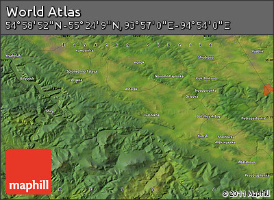Satellite Map of the Area around 55° 11' 31" N, 94° 25' 30" E