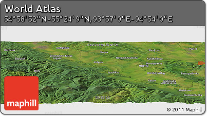 Satellite Panoramic Map of the Area around 55° 11' 31" N, 94° 25' 30" E