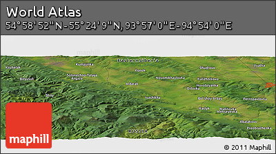 Satellite Panoramic Map of the Area around 55° 11' 31" N, 94° 25' 30" E