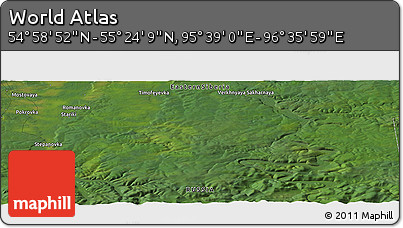 Satellite Panoramic Map of the Area around 55° 11' 31" N, 96° 7' 30" E