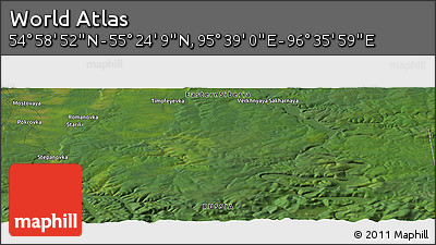Satellite Panoramic Map of the Area around 55° 11' 31" N, 96° 7' 30" E