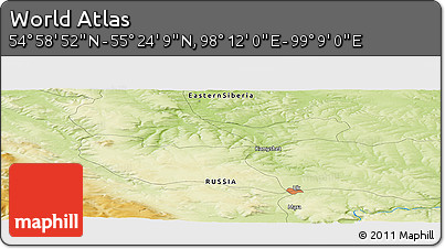 Physical Panoramic Map of the Area around 55° 11' 31" N, 98° 40' 30" E