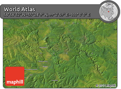 Satellite Map of the Area around 55° 11' 31" N, 99° 31' 30" E