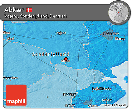 Political 3D Map of Abkær