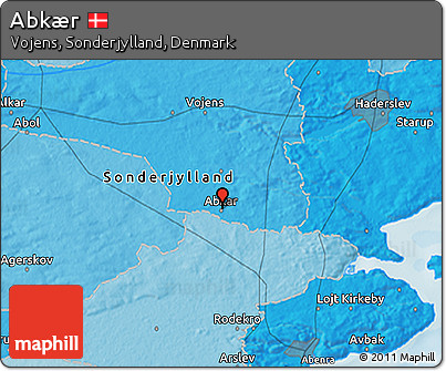 Political 3D Map of Abkær