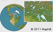 Satellite Location Map of the area around 55° 34' 4" N, 100° 13' 29" W