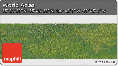 Satellite Panoramic Map of the Area around 55° 34' 4" N, 100° 13' 29" W